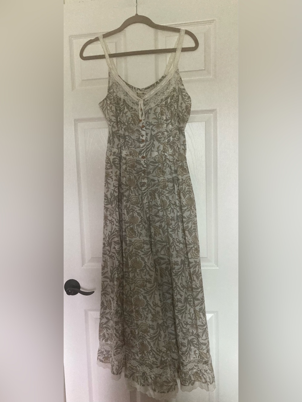 NATURAL LIFE Cotton & Lace Jumpsuit - Vintage, Vines, Size Medium - Picture 9 of 16